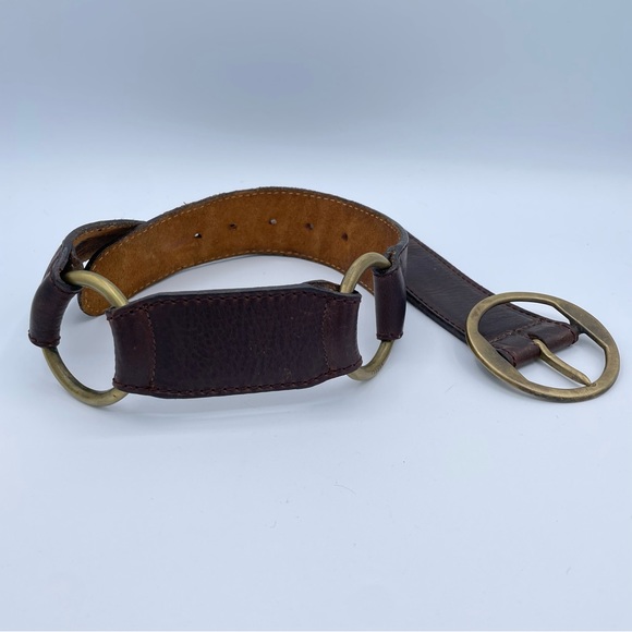 DKNY Vintage Leather Harness Belt Small Brown - Picture 9 of 16